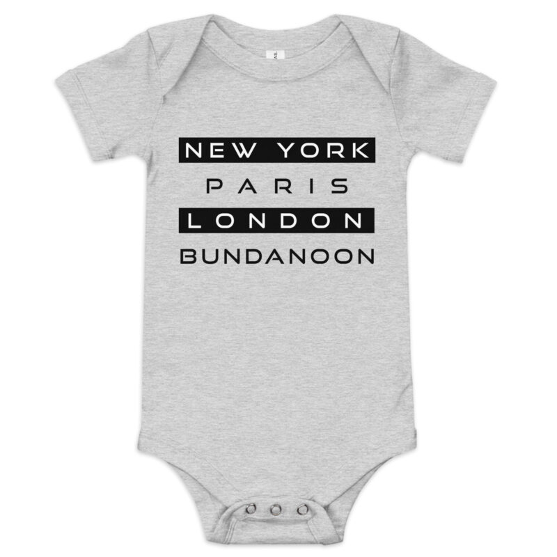 New York, Paris, London, Bundanoon Baby Short Sleve One Piece - Image 4