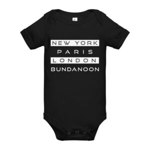 New York, Paris, London, Bundanoon Baby Short Sleve One Piece