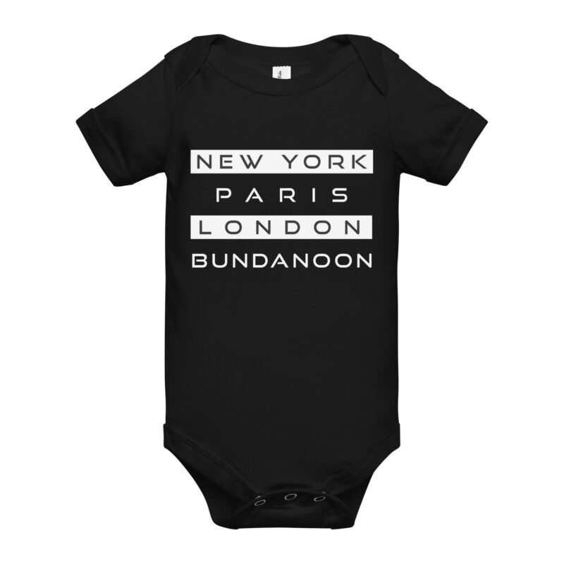 New York, Paris, London, Bundanoon Baby Short Sleve One Piece