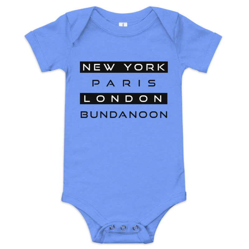 New York, Paris, London, Bundanoon Baby Short Sleve One Piece - Image 3