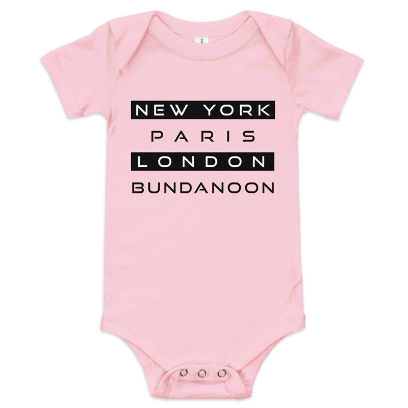 New York, Paris, London, Bundanoon Baby Short Sleve One Piece - Image 5