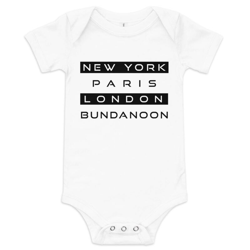 New York, Paris, London, Bundanoon Baby Short Sleve One Piece - Image 7