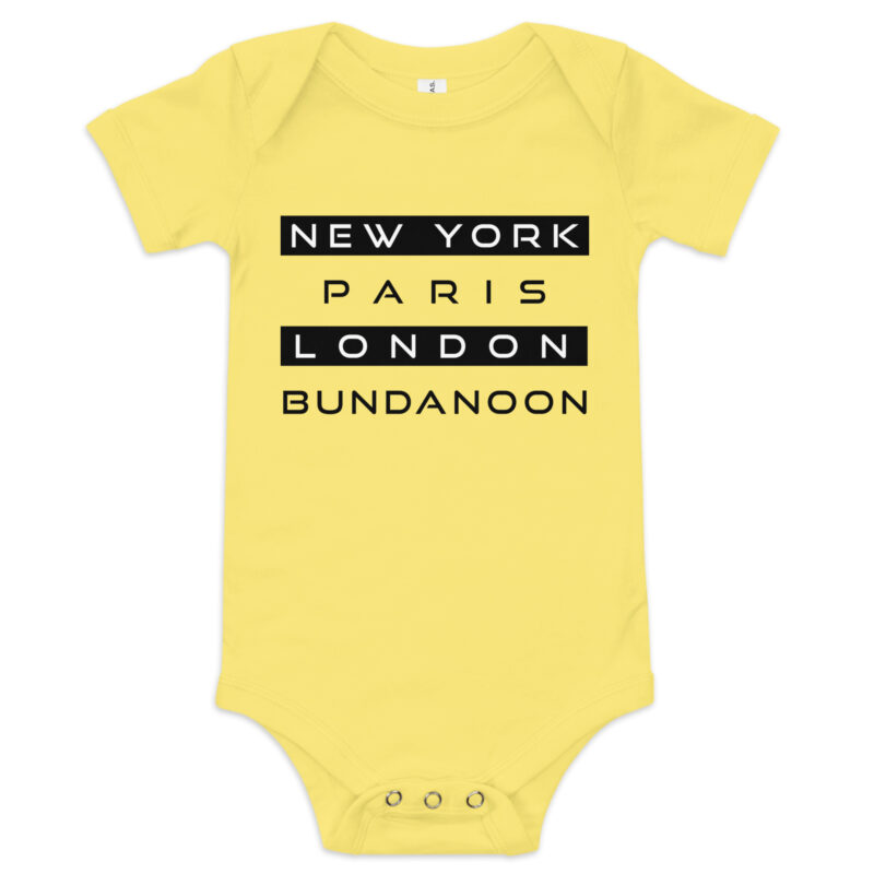 New York, Paris, London, Bundanoon Baby Short Sleve One Piece - Image 6