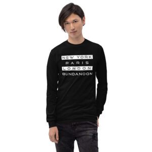 New York, Paris, London, Bundanoon Men’s Long Sleeve Shirt