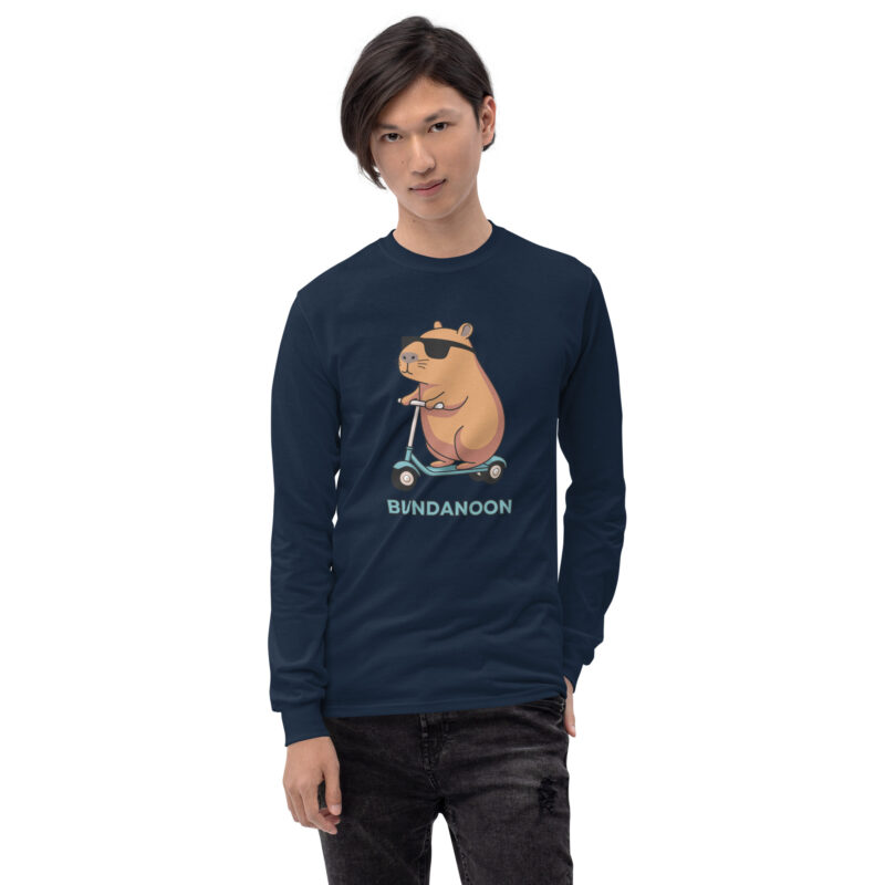 Bundanoon Scooter Wombat Men’s Long Sleeve Shirt - Image 2