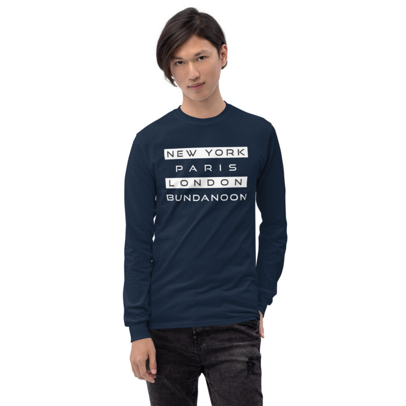 New York, Paris, London, Bundanoon Men’s Long Sleeve Shirt - Image 2