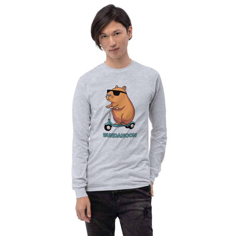 Bundanoon Scooter Wombat Men’s Long Sleeve Shirt - Image 3