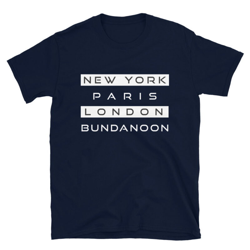 New York, Paris, London, Bundanoon Soft Style Short-Sleeve Unisex T-Shirt - Image 2