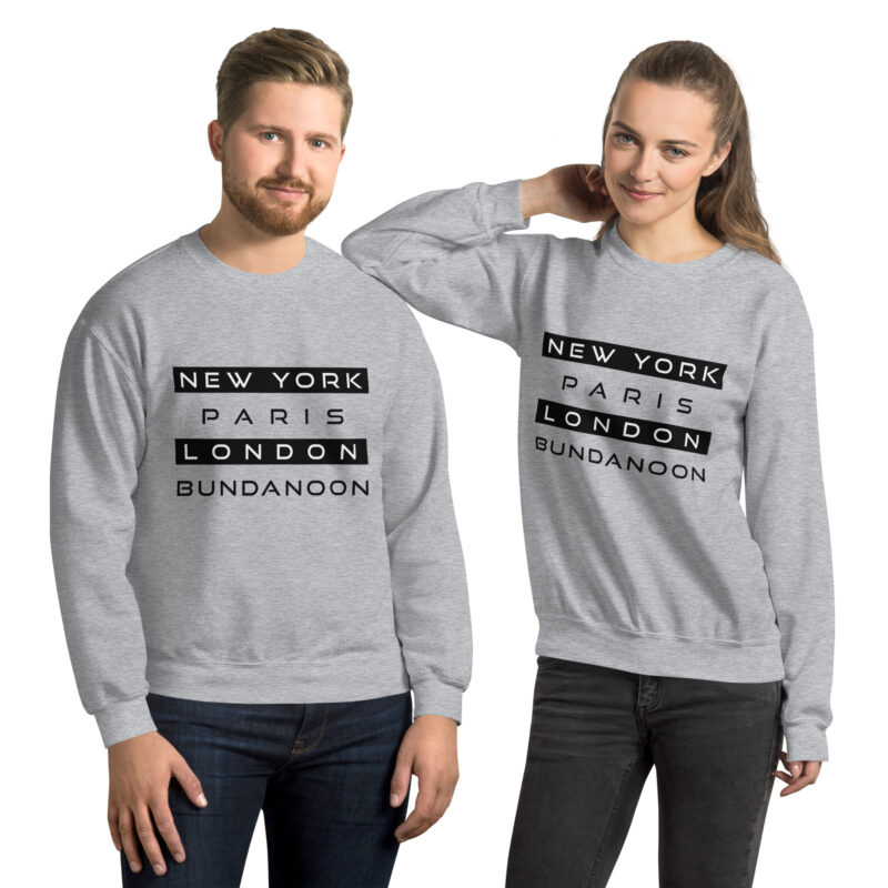 New York, Paris, London, Bundanoon Unisex Sweatshirt - Image 3