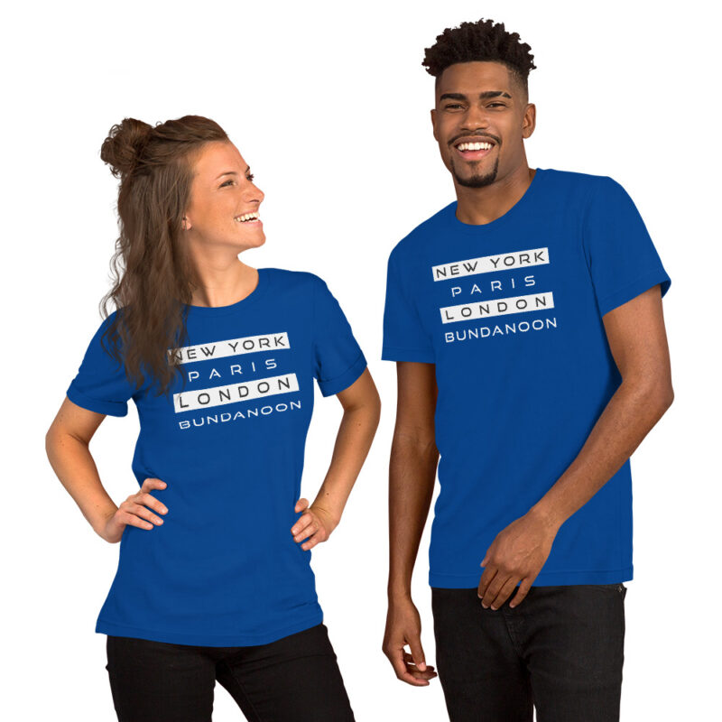 New York, Paris, London, Bundanoon Unisex T-Shirt - Image 5