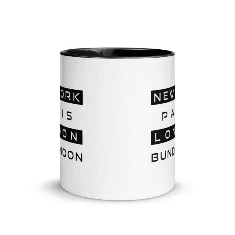 New York, Paris, London, Bundanoon Mug with Colour Inside - Image 3