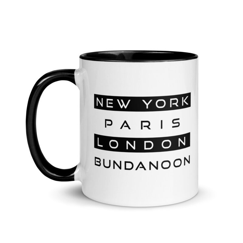New York, Paris, London, Bundanoon Mug with Colour Inside - Image 4