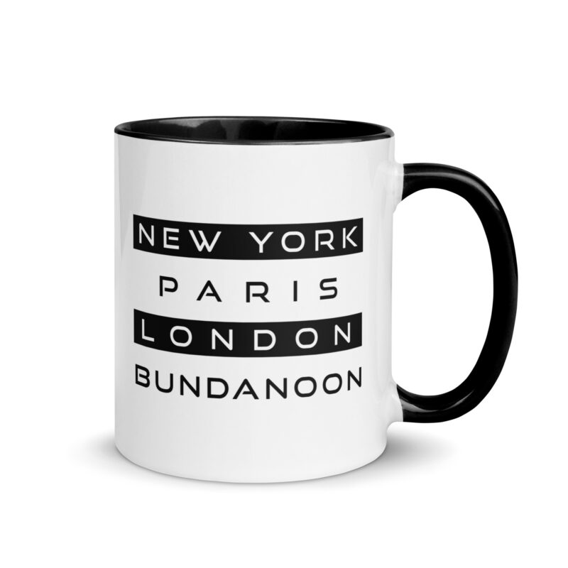 New York, Paris, London, Bundanoon Mug with Colour Inside - Image 2