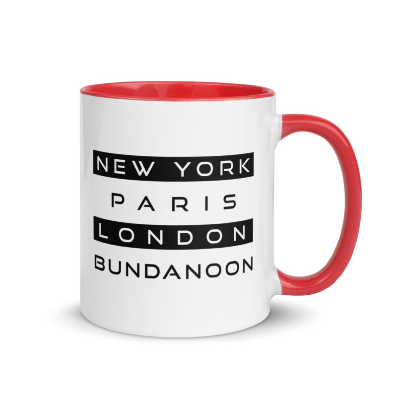 New York, Paris, London, Bundanoon Mug with Colour Inside - Image 8