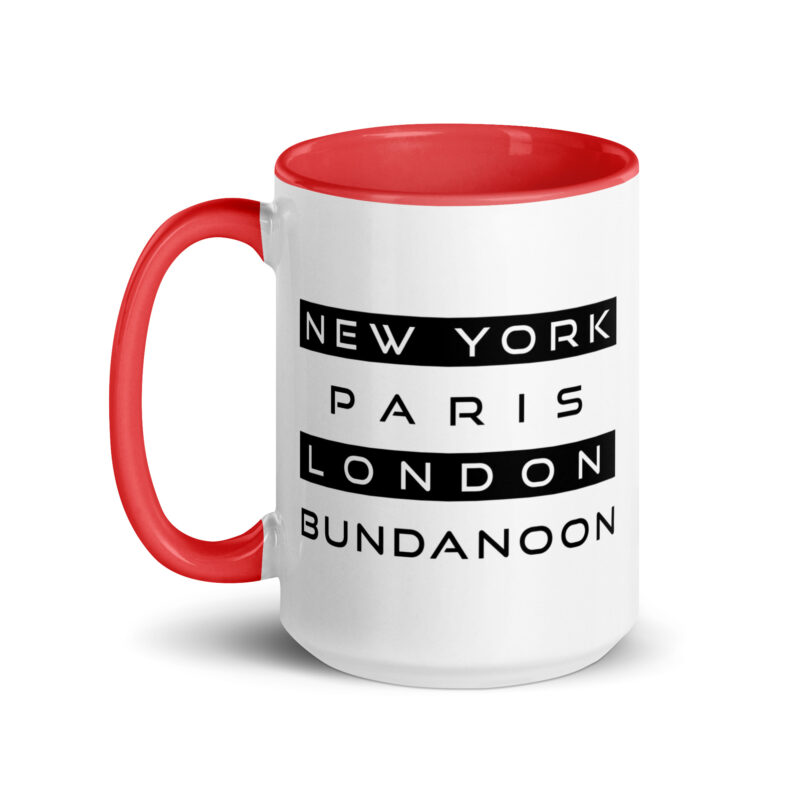 New York, Paris, London, Bundanoon Mug with Colour Inside - Image 12