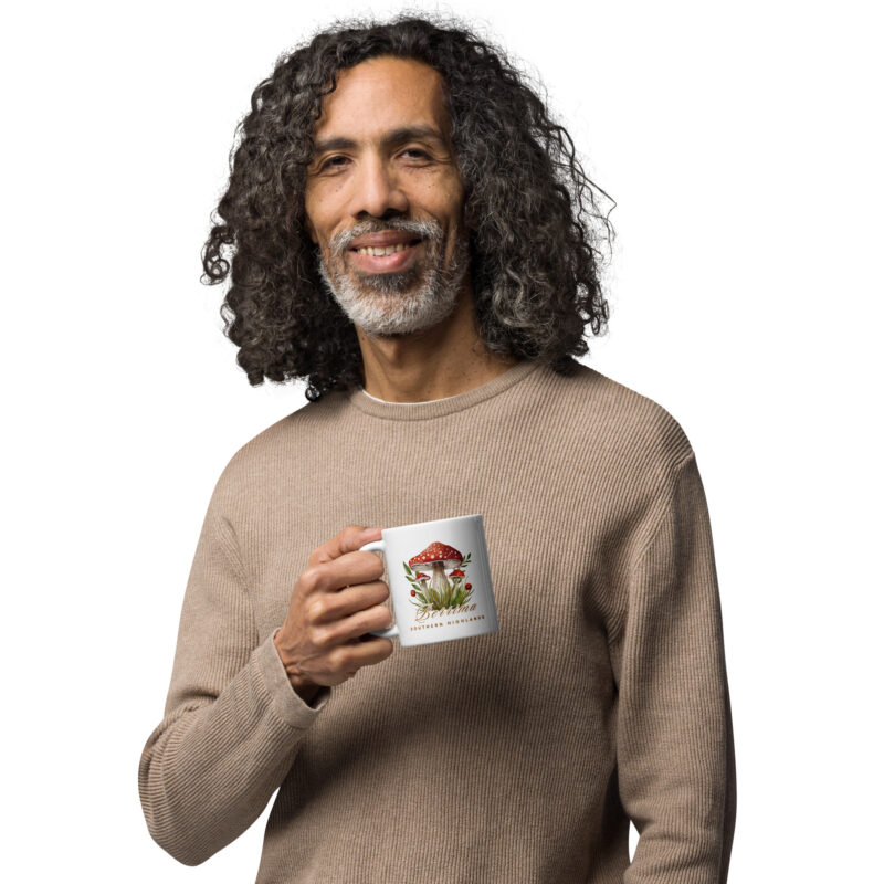 Berrima Mushroom White Glossy Mug - Image 2