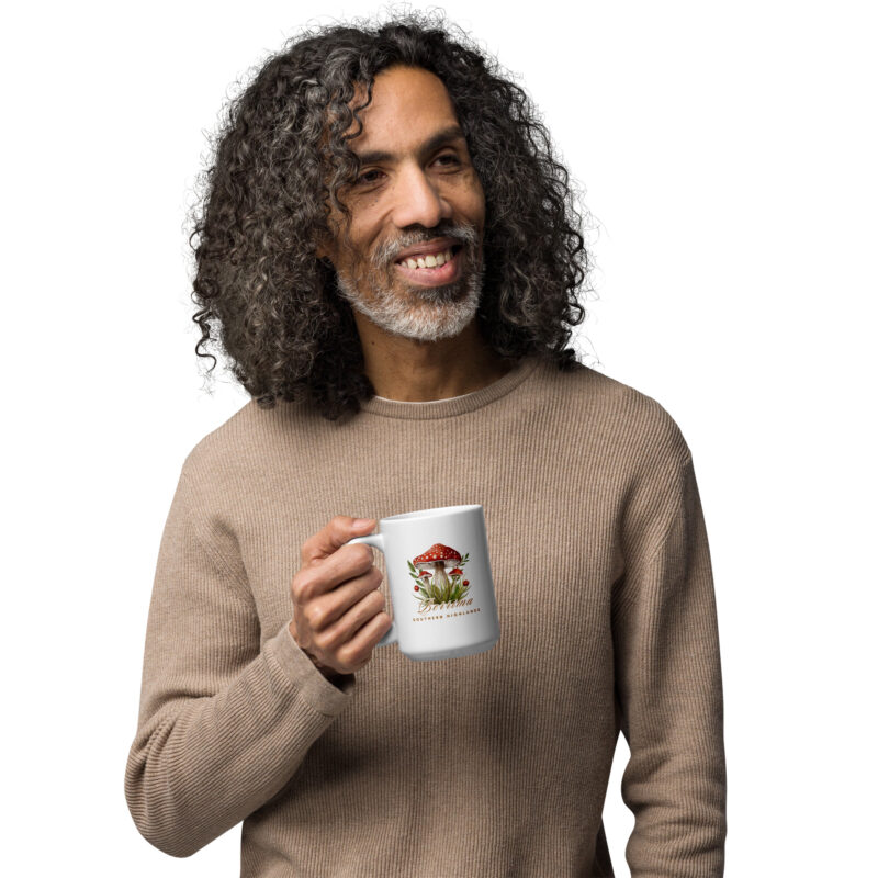 Berrima Mushroom White Glossy Mug - Image 9