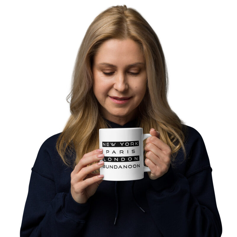 New York, Paris, London, Bundanoon White Glossy Mug - Image 6