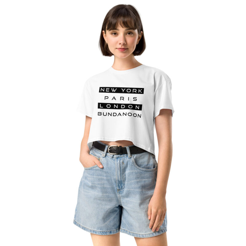 New York, Paris, London, Bundanoon Women’s Crop Top - Image 2