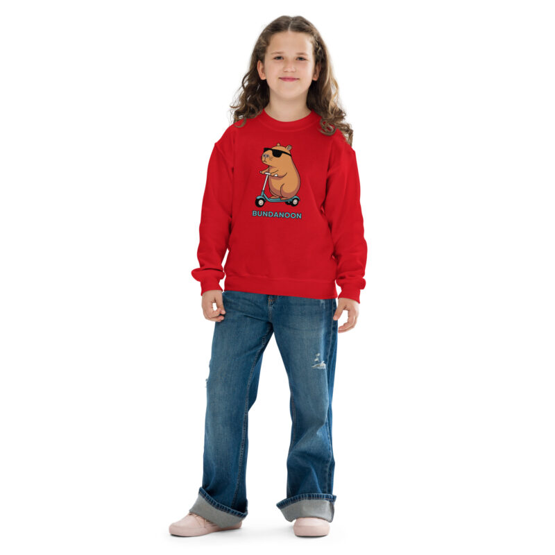 Bundanoon Scooter Wombat Youth Crewneck Sweatshirt - Image 4