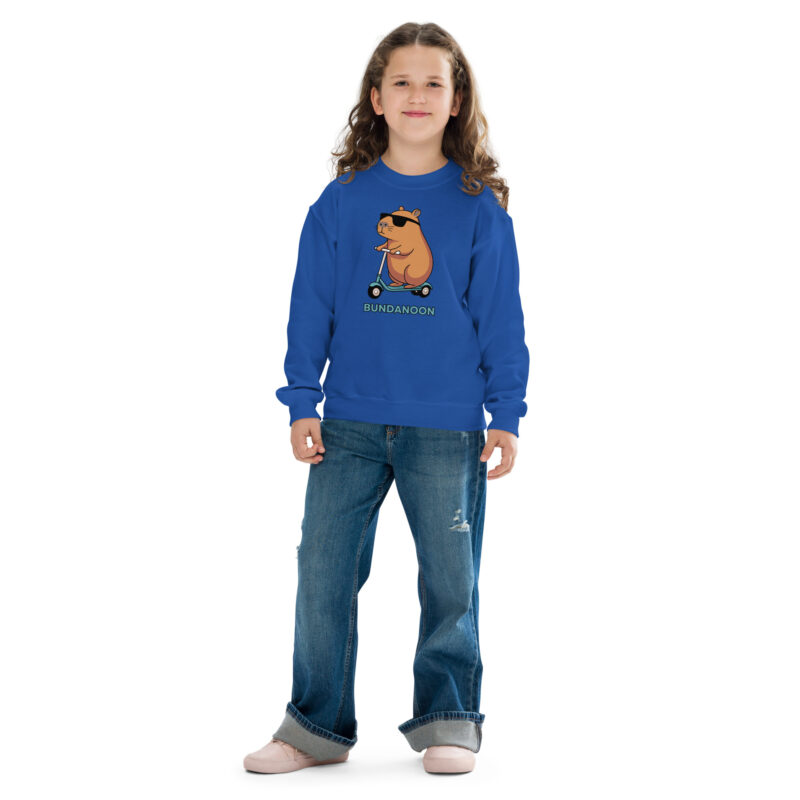 Bundanoon Scooter Wombat Youth Crewneck Sweatshirt - Image 6