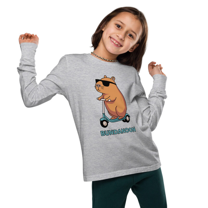 Bundanoon Scooter Wombat Youth Long Sleeve T-Shirt - Image 4