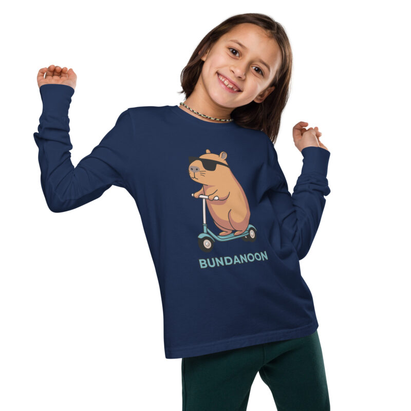 Bundanoon Scooter Wombat Youth Long Sleeve T-Shirt - Image 2