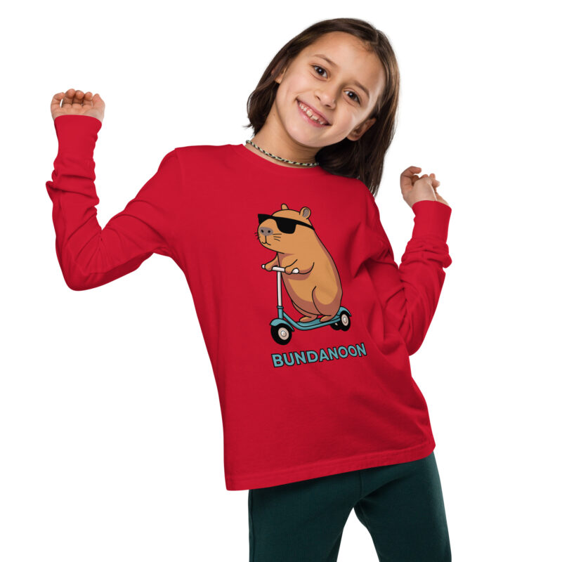 Bundanoon Scooter Wombat Youth Long Sleeve T-Shirt - Image 3