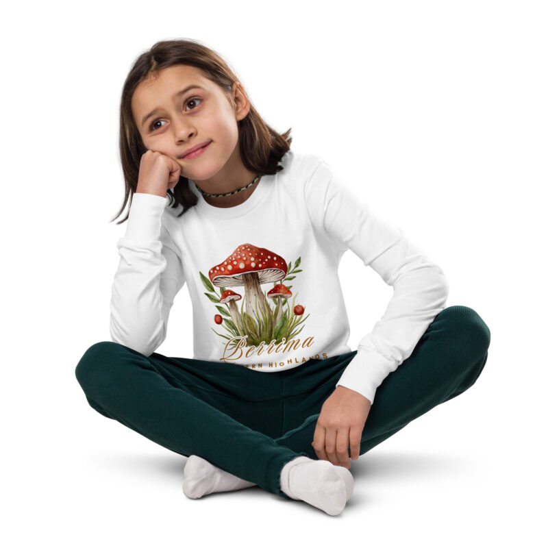 Berrima Mushroom Youth Long Sleeve T-Shirt - Image 8