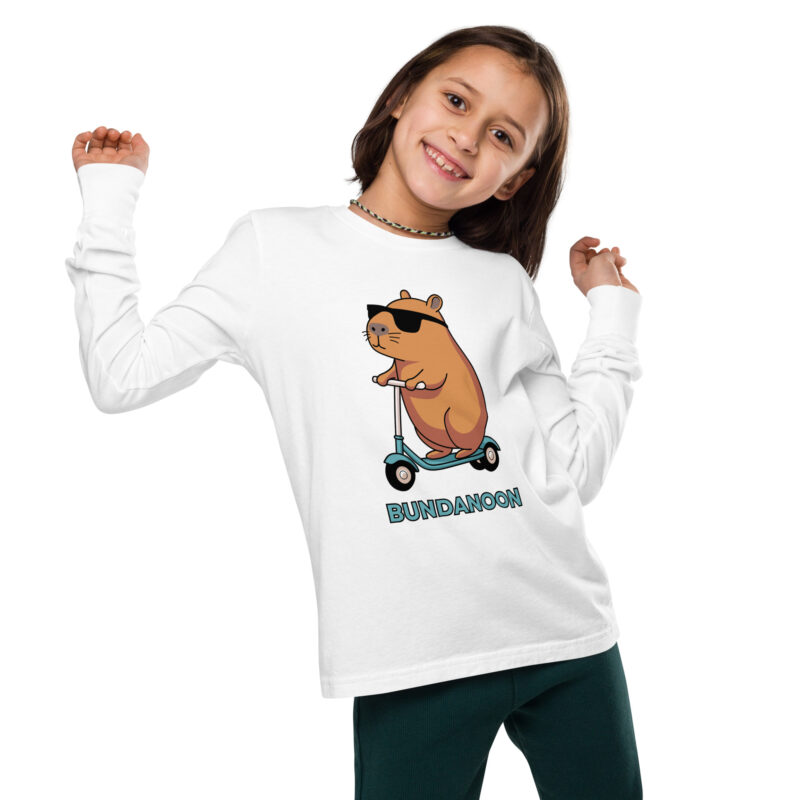 Bundanoon Scooter Wombat Youth Long Sleeve T-Shirt - Image 5