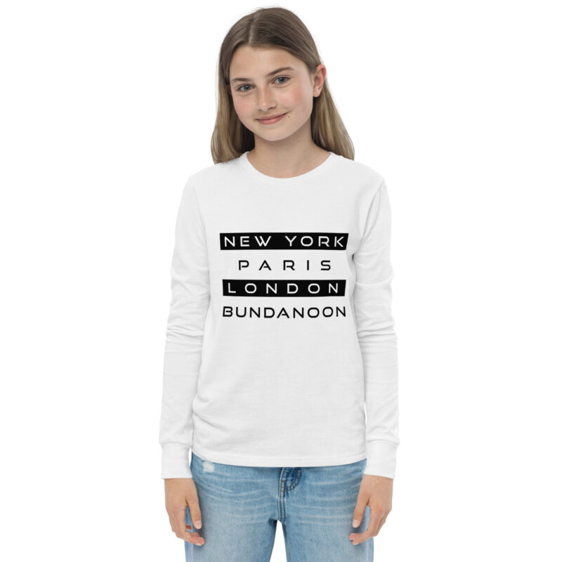 New York, Paris, London, Bundanoon Youth Long Sleeve Tee - Image 3